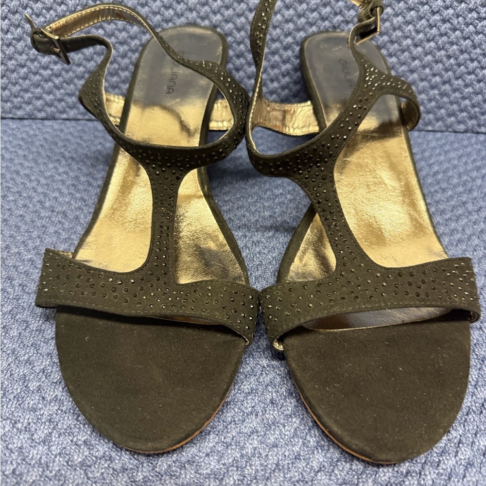 G by Giuliana Elegant Black Sandals with Rhinestones.‎ Size 8.5